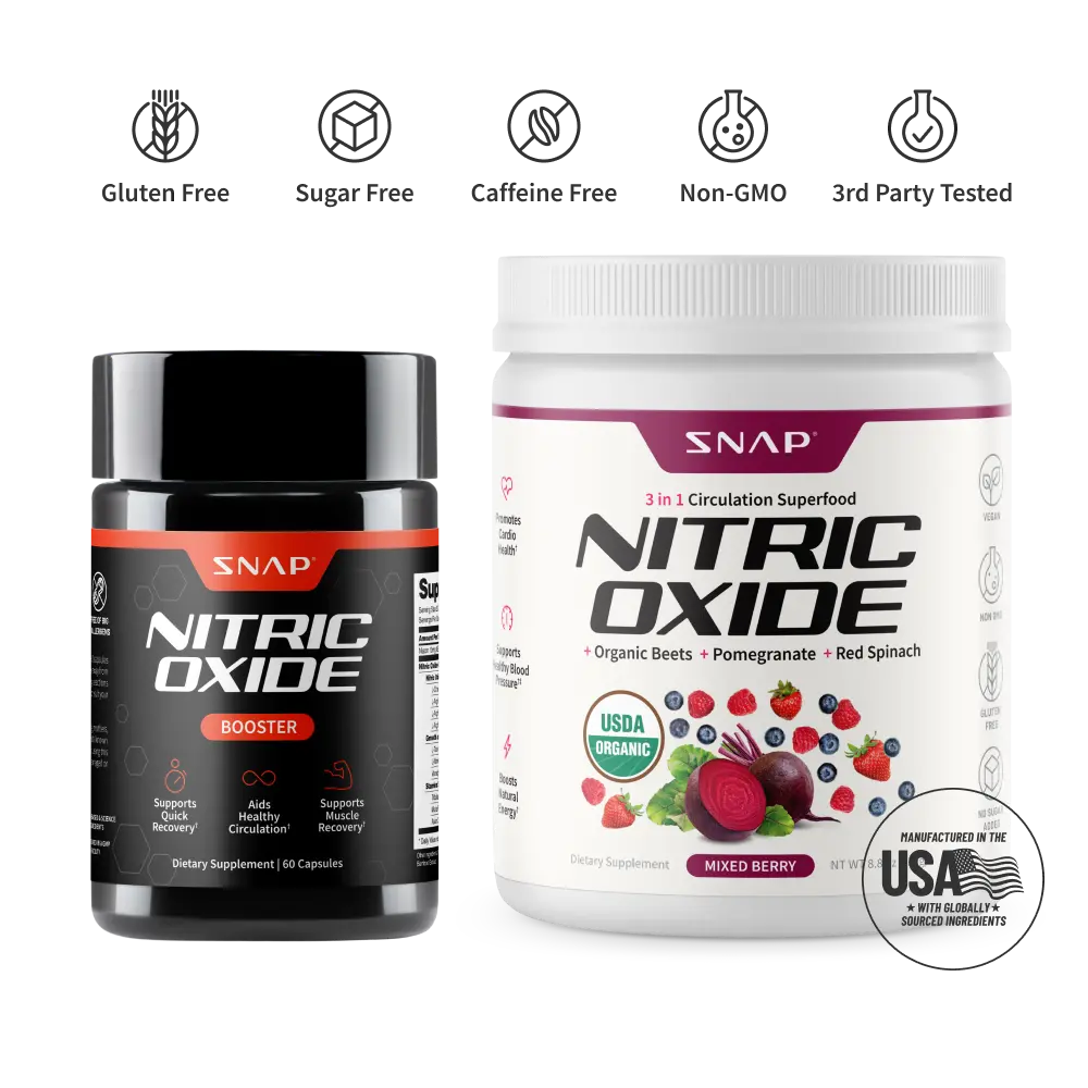 Snap Supplements - Nitric Oxide Beets + Nitric Oxide Booster 60ct Bundle - Natural Supplements Snap Supplements - Nitric Oxide Beets + Nitric Oxide Booster 60ct Bundle - Natural Supplements