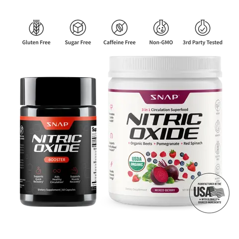Snap Supplements - Nitric Oxide Beets + Nitric Oxide Booster 60ct Bundle - Natural Supplements