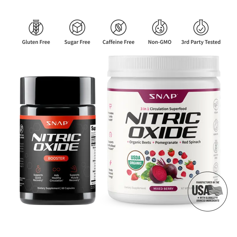 Snap Supplements - Nitric Oxide Beets + Nitric Oxide Booster 60ct Bundle - Natural Supplements