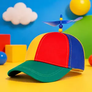 Rainbow Propeller Hat – Adjustable Funny Helicopter Beanie Cap for Adults, Unisex Party Costume Hat