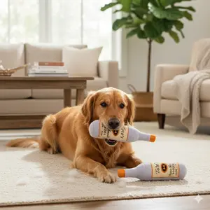 squeaky Vodka Design Plushie Toy for Dog, Sounding Interactive Chew Plush Dog Paw Toy, Dog Supplies, Pet Toys