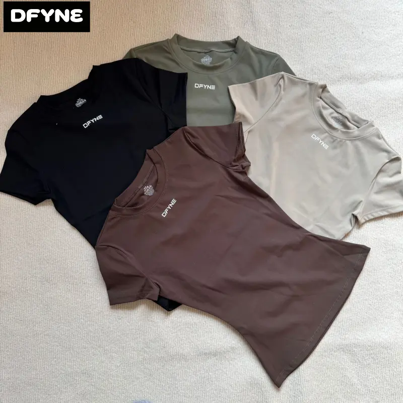 DFYNE Elastic Short-Sleeve T-Shirt| Breathable and sweat-wicking, slimming and flattering, suitable for yoga, running, daily commuting.