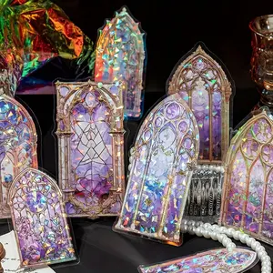 Window Design Sticker, 10 Sheets/pack Self Adhesive Decorative Sticker, DIY Decal for Scrapbooking, Journaling, Gift Wrapping, Adhesive Stickers, Sticker Packs