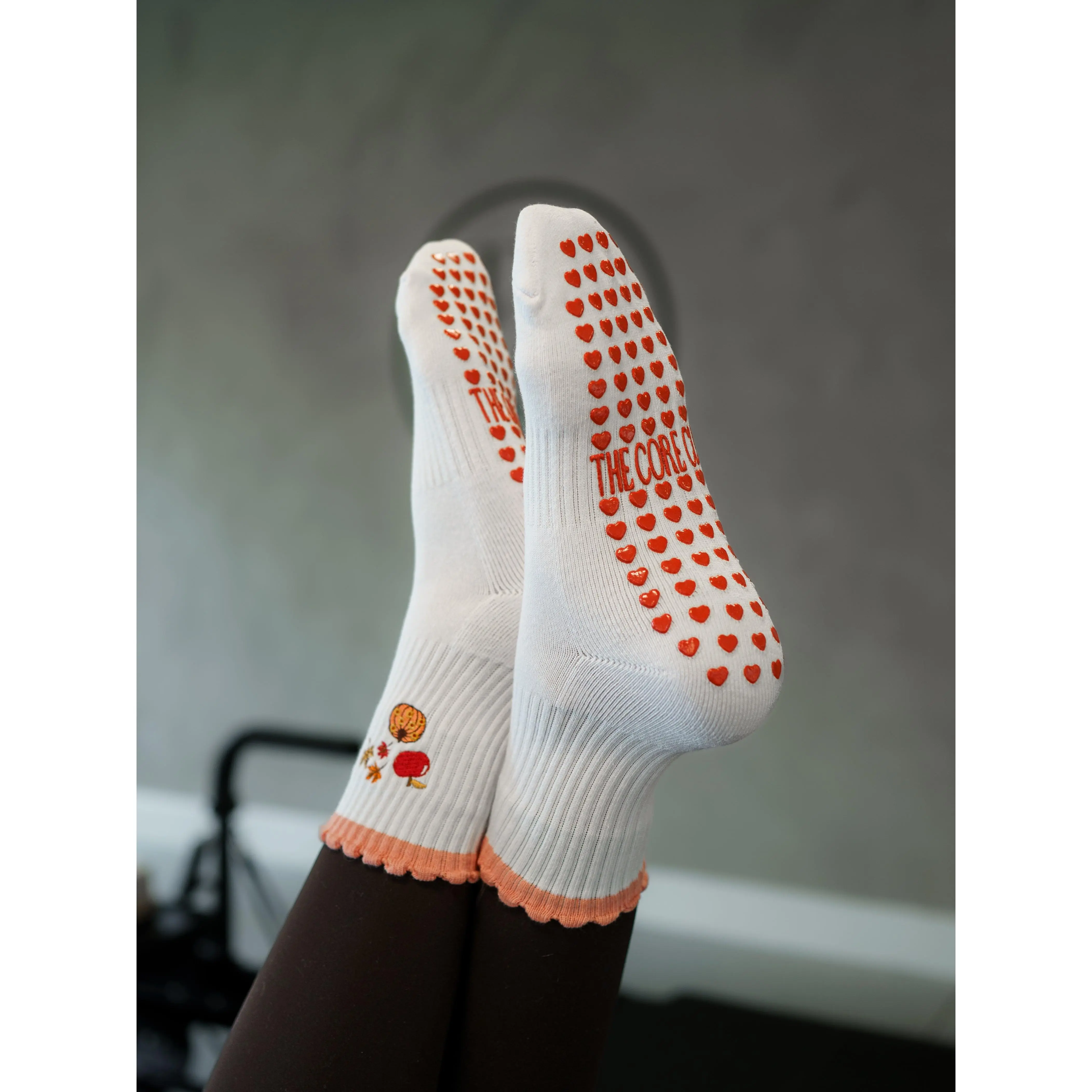 TCC Fall Apple, Pumpkin, Leaves | Pilates & Barre Grippy Socks