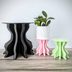 ChiclyBuilt Curvy Plant Stand - Decorative Shelf Table - Indoor Plant Stand - Plant Holder - Display Stand - Maximalist Decor - Cake Stand - Riser Stand