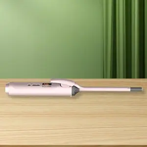 9mm Slim Ceramic Curling Wand, Fast Heating Small Skinny Curling Iron with Digital Display, Portable Anti-Scald Hair Curler for Short & Long Hair