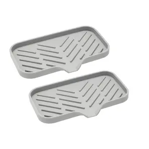 2 Pack Kitchen Dish Drying Mat, Non Slip Quick Dry Heat Resistant Countertop Mat, Reusable Washable Sink Draining Mat, Multifunctional Water Absorption Pad for Kitchen Tableware, Cup, Plate, Utensils, Home Bathroom Countertop Decoration And Daily Use