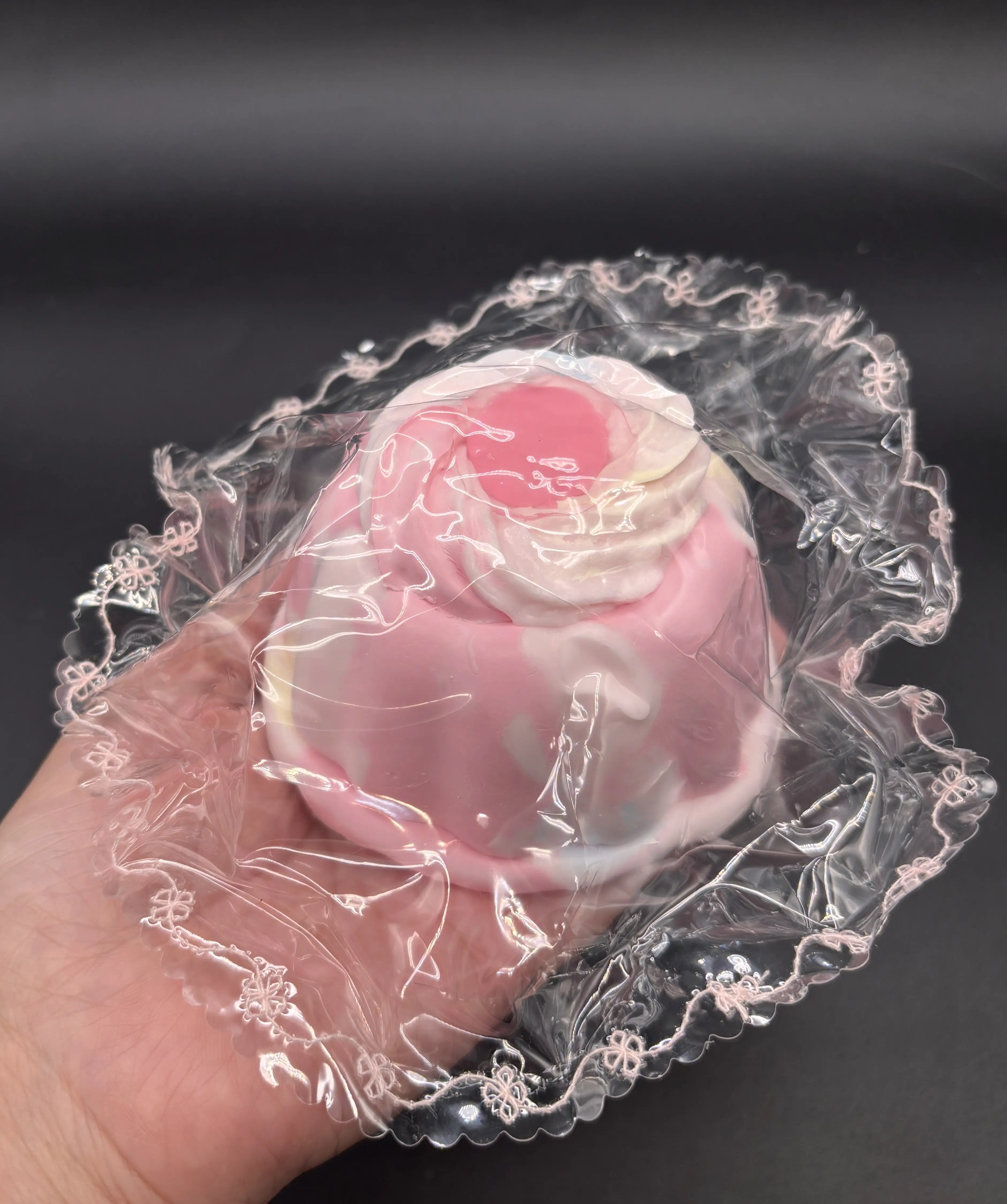 Frozen Butter large strawberry cream pudding taba squishy toy