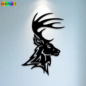 1pc Deer Head Metal Wall Art, Majestic Deer Head Statue Mural, Ideal Gift for New Year, Christmas, Animal Decor Enthusiasts, Perfect for Living Room Wall & Garden Fence, Unique Outdoor & Indoor Wall Art Accent