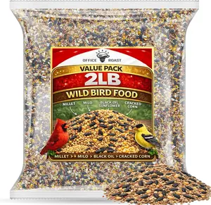 Wild Bird Food Mix – | 2 LB Bulk Value Pack | Premium Seed Blend with Black Oil Sunflower, Millet, Milo & Cracked Corn, Attracts Cardinals, Finches, Blue Jays & Backyard Birds, Perfect for Feeders