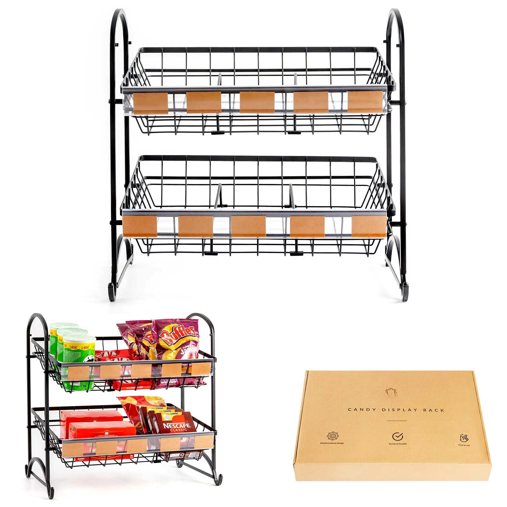 Candy Display Rack | Stackable Organizer Countertop Snack 1-pack