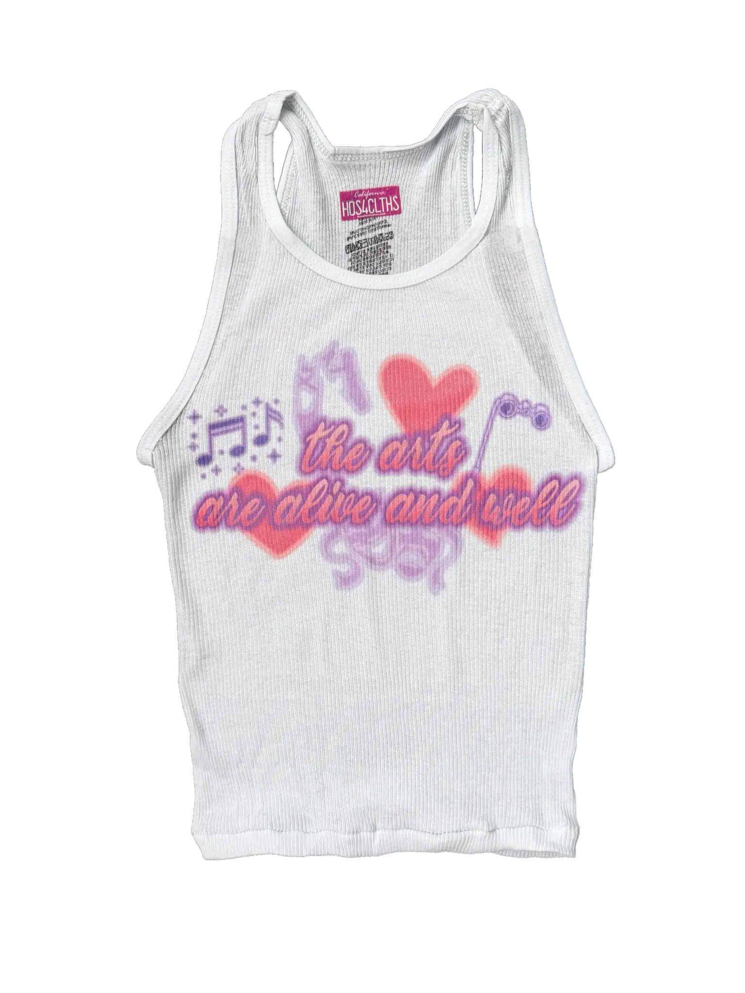 The Arts Are Alive and Well! SEE THROUGH RIBBED TANK TOP tumblr artsy timothee Alt Cute y2k Graphic Tank Slogan