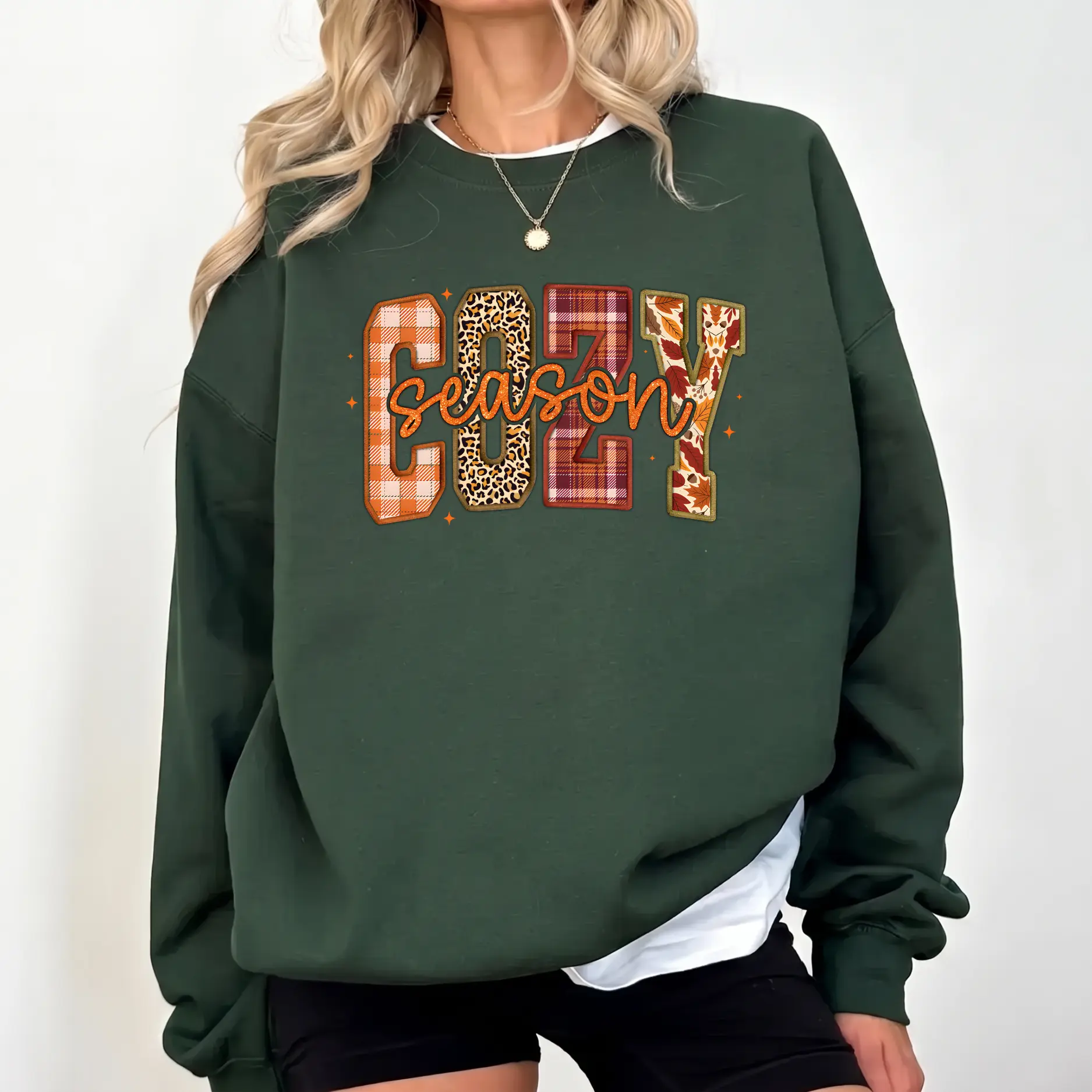 Cozy Season Sweatshirt – Retro Fall Graphic Pullover for Women, Oversized Autumn Sweater, Cute & Comfy Sweater Weather Shirt, Get Cozy Aesthetic Fall Outfit, Casual Cold Weather Top - HARSIN