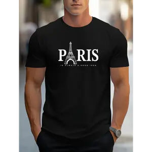 COD  sablon digital  kaossablon murah ruccas Boxy Cut T-Shirt Cotton OverallDecking Stamps Baju Kaos Skena Casual Stylish Pria dan Wanita Combed Lembut  sophistication ｌ t-shirt  kaos nyentil Father'S Dad Gifts Paris Print Soft Cotton Graph