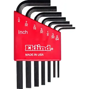 EKLIND 10107 Hex-L Key allen wrench - 7pc set SAE Inch Sizes 5/64-1/4 Short series