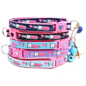Vaccines Breakaway Safety Cat Collar with Matching Bell & Charm by Pugs2Persiasn Nurse Doctor Veterinarian Medicine Vet Tech