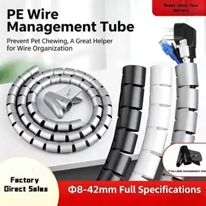 Cable Organizer Tube, Cable Management | Fix Your Messy Desk Cables! Pet-Safe, Flexible Wire Cover, A Great Helper for Gaming, Office & Home Entertainment