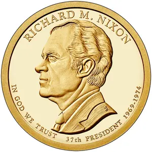 US 250th Anniversary Coin, 4th of July Metal Coin, Richard M. Nixon Collection, Vintage Style Souvenir Gift for History Lovers, Coin Collectors, American.