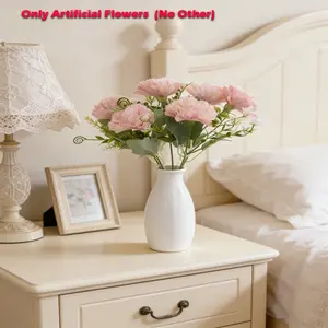 8pcs pink carnation Plastic artificial Flowers pink Fake Flowers Plastic Carnations pink Flowers for Wedding Centerpieces Bridal Shower for Dining Table Home Party Birthday Decor