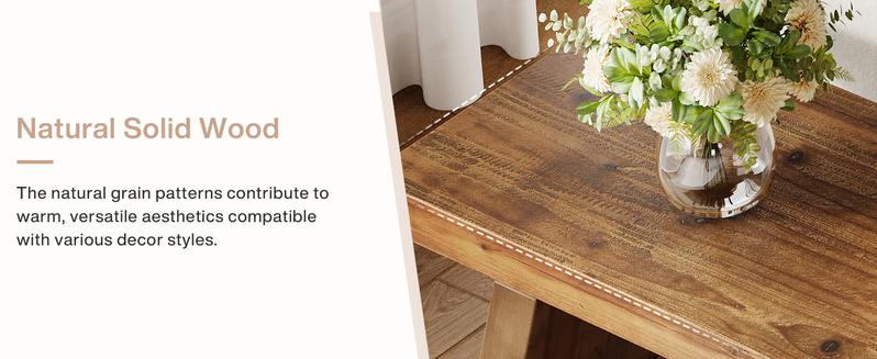 LITTLE TREE 2-Tier Entryway Bench, Hallway Foyer Solid Wood Seating with Open Shelves, Wooden Shoe Bench Indoor for Entryway, Living Room, Bedroom