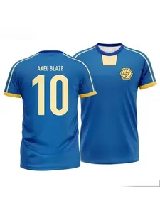 2026 Vintage Jersey Inazuma Eleven Kaio Cosplay Anime T-shirt Football Team Uniform Summer Men's Sport Top Surfing Beachwear