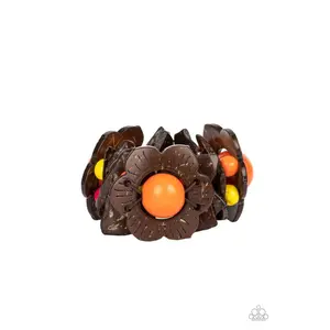 Mediterranean Mangrove - Multi Orange, Pink, Yellow & Brown Wood Bracelet