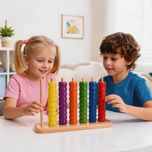 Color Stack Challenge Game,A Fast-Paced Color Matching Puzzle Game for Fun Parties and Family Game Night,Includes Stack Racks,colorful stacking block,color peg