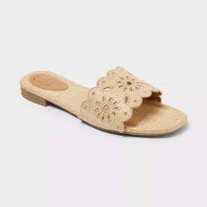 Women's Cecile Slide Sandals - A New Day Natural 8.5
