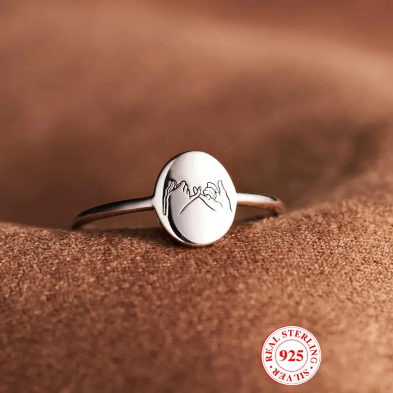 S925 Sterling Silver Cute Hand Gesture Design Spellbound Ring, Fashion Rings, Beautiful Rings, Fashion Accessories for Women & Girls, Trendy All-match & Exquisite Jewelry for Birthday Gift