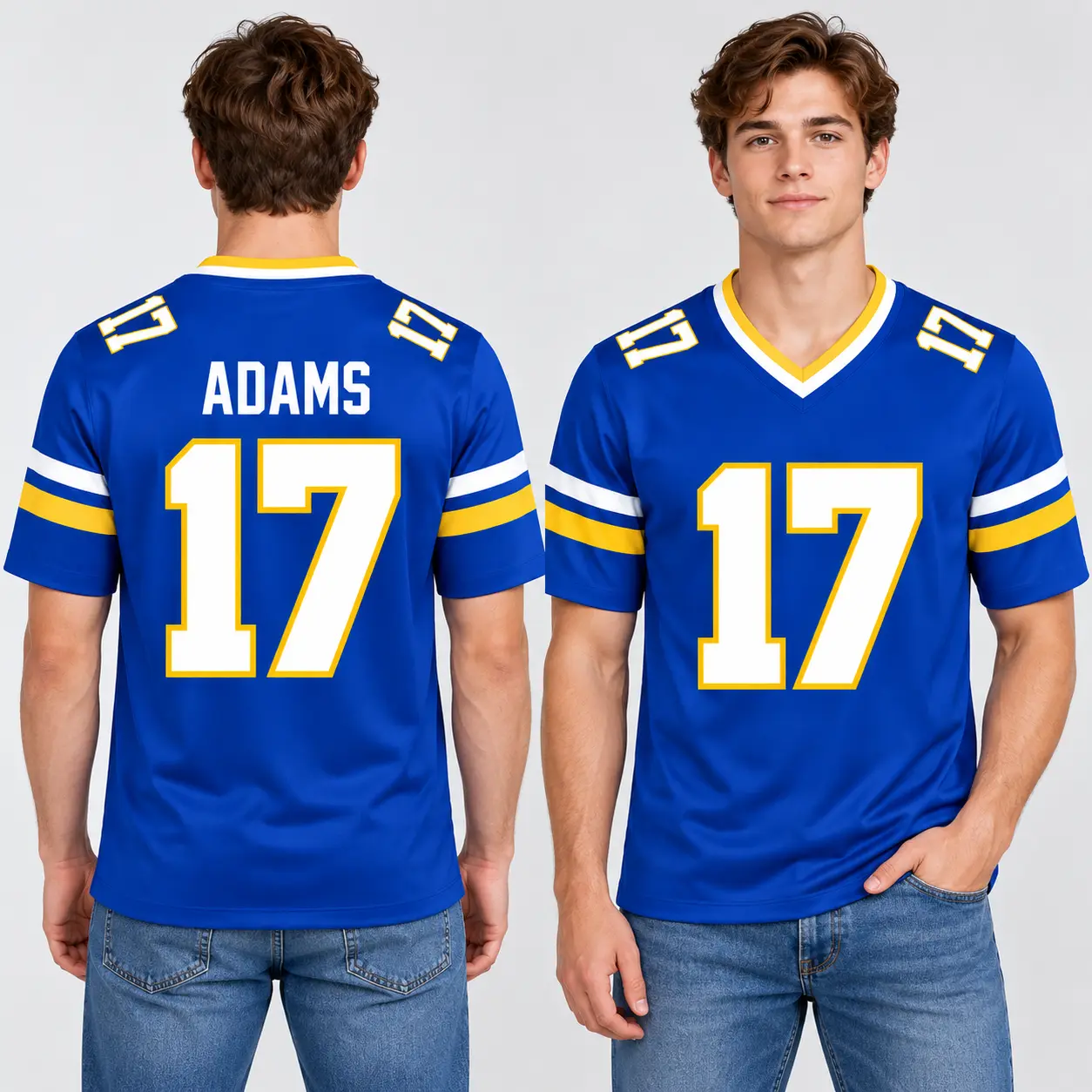 Davante Adams #17 Premium V-Neck Jersey, Davante Adams Fans, Rams House Fans, Football Fans Apparel, Unisex Game Day Jersey, Gift For Football Lovers Casual Classic
