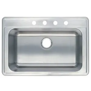 Gourmetier Studio Self Rimming Single Bowl Sink Brushed Nickel