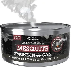 Camerons Smoking Wood Pellets - Instant Disposable Smoke Box Cans Turn Any Grill into a Smoker (Mesquite)- Single Pack of All Natural BBQ Wood - Great BBQ Gift