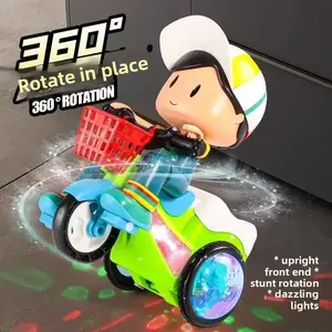 Children's Electric Riding Toy Stunt Tricycle with 360 Degree Rotation, Featuring Lighting, Music, Twisting, and Obstacle Avoidance for Toddlers Christmas Gift Idea fidgettoys best gift