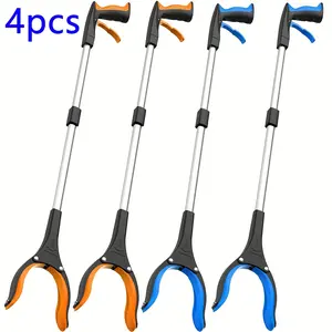32" Grabber Reacher Tool, 4pcs Foldable Reacher Grabber Pickup Tool With 360° Rotating Jaw & Magnet, Trash Picker Upper Grabber, Lightweight Grabbers For Seniors Heavy Duty