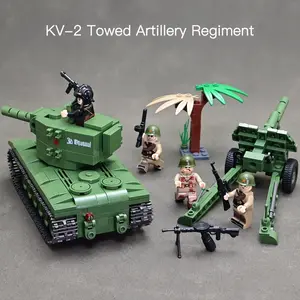 Russian Kv-2 Tank Kv-2 Towed Artillery Regiment, High Difficulty Assembly, Building Block Model, Military Collectible, Stem Education Toy