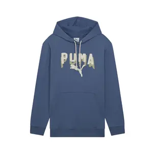 PUMA Mens Essentials Double Up Hoodie Athletic Outerwear Casual - Blue