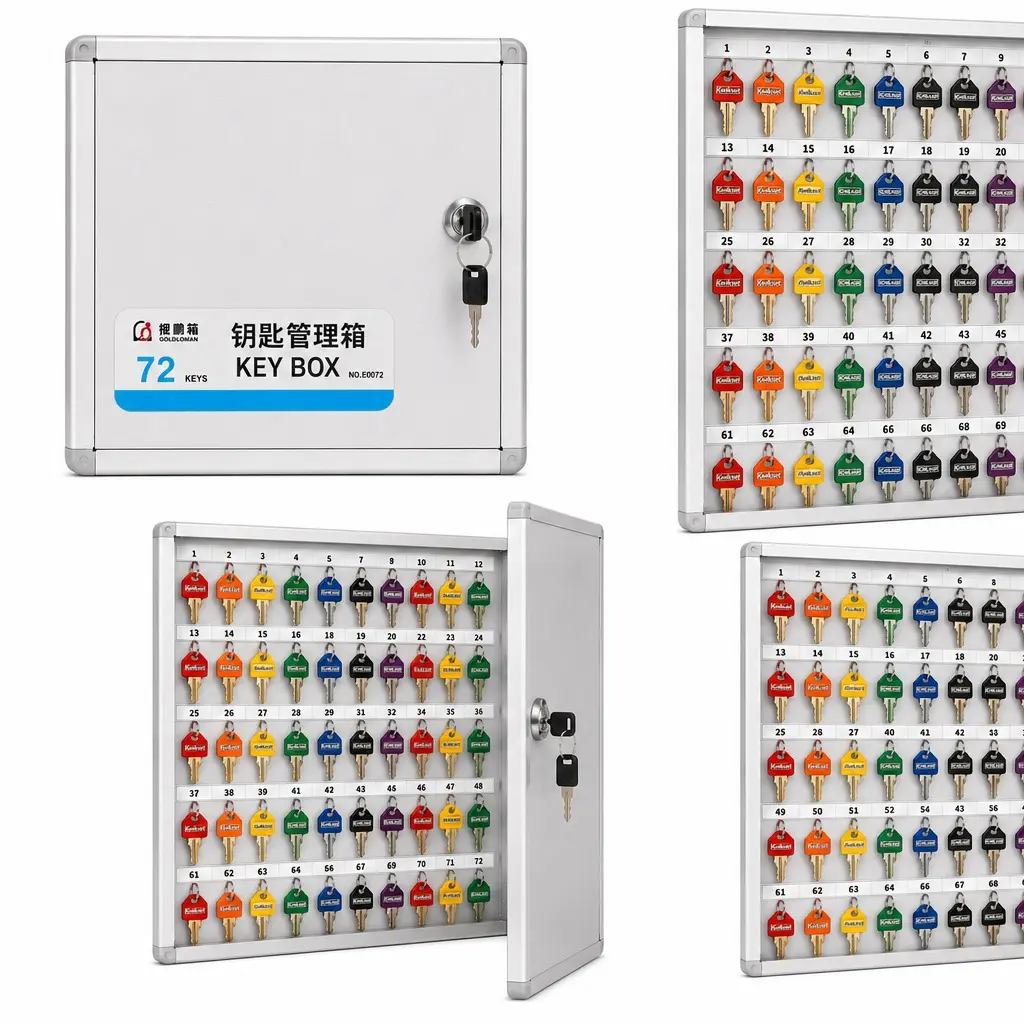 Key Cabinet Wall Mounted Security Management Key Box Storage Insurance Including Company Key Box ,Compact Design - 72 keys mount