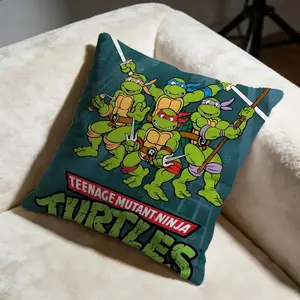 Fashion TTeenage Mutant Ninja Turtlesed Cushion Cover High quality plush fabric skin-friendly breathable all seasons universal anti-pilling no fading lightweight durable ideal for bedroom car sofa perfect daily use decor great gift for family and friends