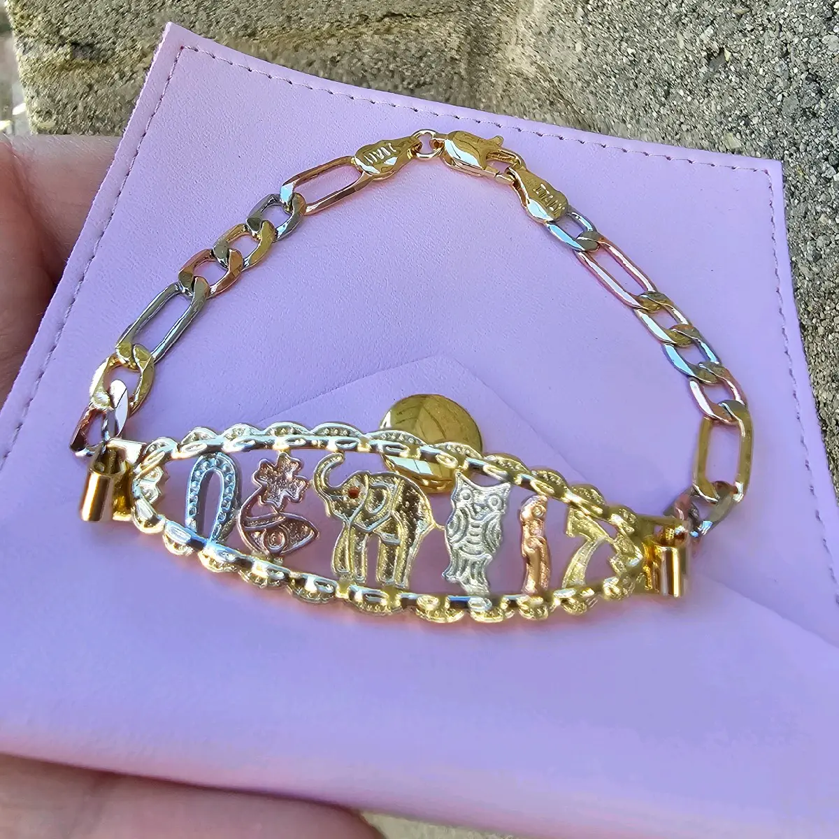 De la suerte figaro bracelet gold-plated