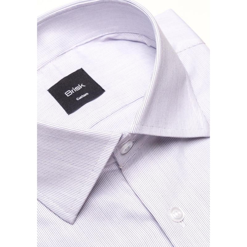 Pastel Lilac Pinstripes Pima Cotton Shirt - Cutaway Classic Collar
