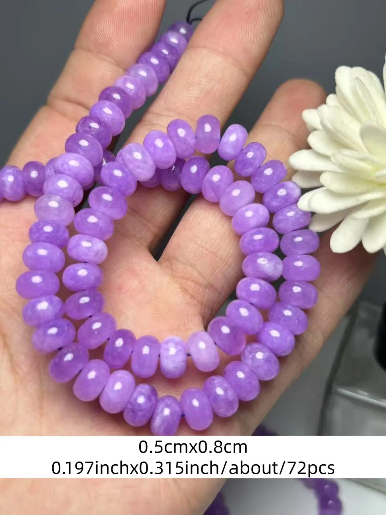 5x8mm 72pcs Natural Stone Violet Abacus Beads, Hole Design for Easy Stringing, DIY Bracelet Making, Craft Supplies, Jewelry Making, DIY Jewelry Decoration