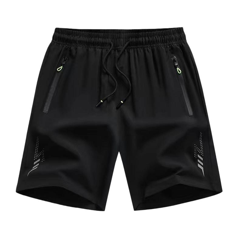 3-Pack Reflective Quick-Dry Men’s Sports Shorts with Zipper Pockets — Workout & Casual Shorts | 3-Pack Ice Silk Athletic Shorts! Zipper pockets + reflective stripes for gym, jogging, beach wear | Lightweight and sweat-free all summer