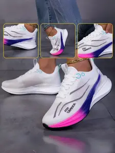 Women's Breathable Sports Shoes, Carbon Fiber Sole, Lightweight Shock Absorption, Turquoise Forefoot Spring, Casual Low Top Sneakers, Lightweight Athletic Sneakers