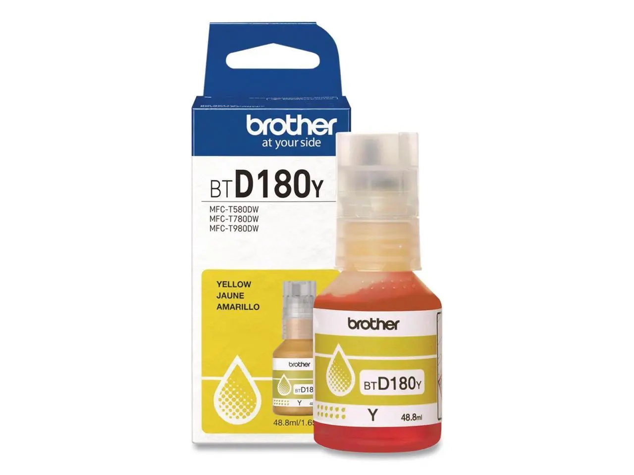 Brother Genuine BTD180Y High Yield Yellow Ink Bottle for 580, 780, 980 Printers