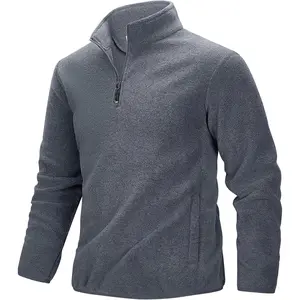 33,000ft Men's Quarter-Zip Polar Fleece Jacket, Long Sleeve Half Zip Fleece Pullover Sweaters Thermal Golf Sweatshirt