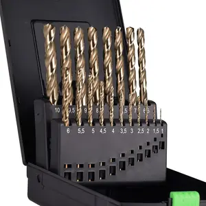 M35 Cobalt 5% Metric Drill Bit Set, 19 count 1mm-10mm Twist Drill Bits for Metal and Hardened Steel, with Index Storage Box