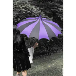 Batwing Pagoda Umbrella [BLACK/DARK PURPLE]