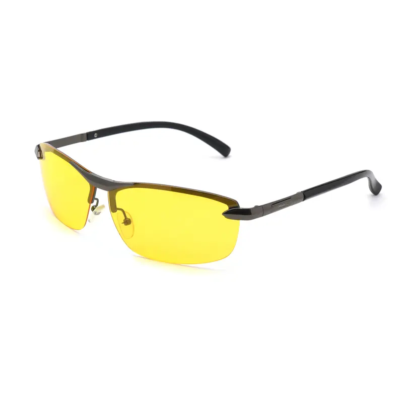 Men's Stylish Sporty Night Vision Goggles - Polarized Metal Reinforced Frame, Anti-Glare Surround Design Suitable for Outdoor Driving/Cycling/Fishing Scenarios SM0109