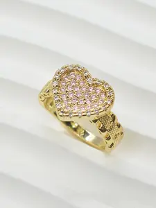 Women's Heart Zircon Ring, Heart Shaped Ring, Elegant Everyday Ring, Elegant Copper Alloy Jewelry, Perfect Gift for Anniversary Birthday Christmas Valentine's Day