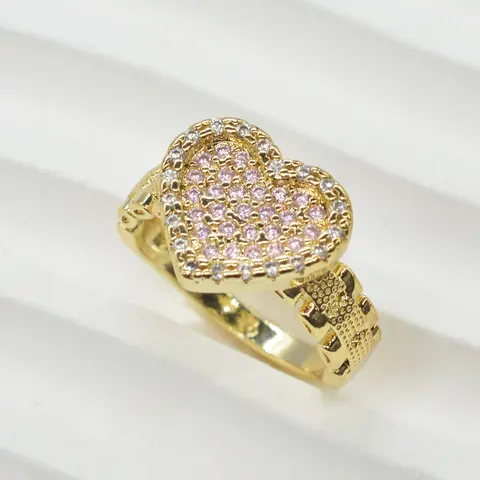 Women's Heart-Shaped Sparkling Zircon Inlay Ring, Elegant Fashion Rings, Elegant Everyday Copper Alloy Jewelry, Perfect Gift for Anniversary, Birthday, Christmas & Valentine's Day, Elegant Glittering Ring